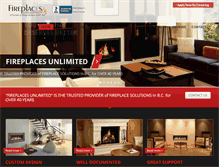 Tablet Screenshot of fireplacesunlimited.ca